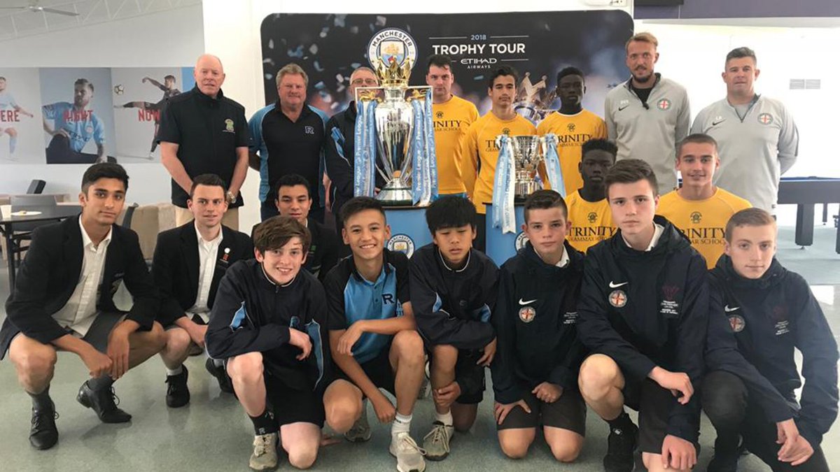 Melbourne City College of Football Affiliate School representatives visited CFA Melbourne today to meet the <a href="/premierleague/">Premier League</a> and <a href="/Carabao_Cup/">Carabao Cup</a> trophies.