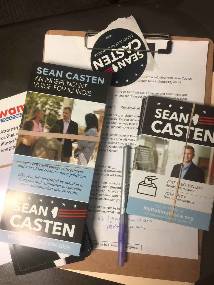 Getting ready to #GOTV for @VoteCasten. #Flipthe6th #Illinois #FlipItBlue