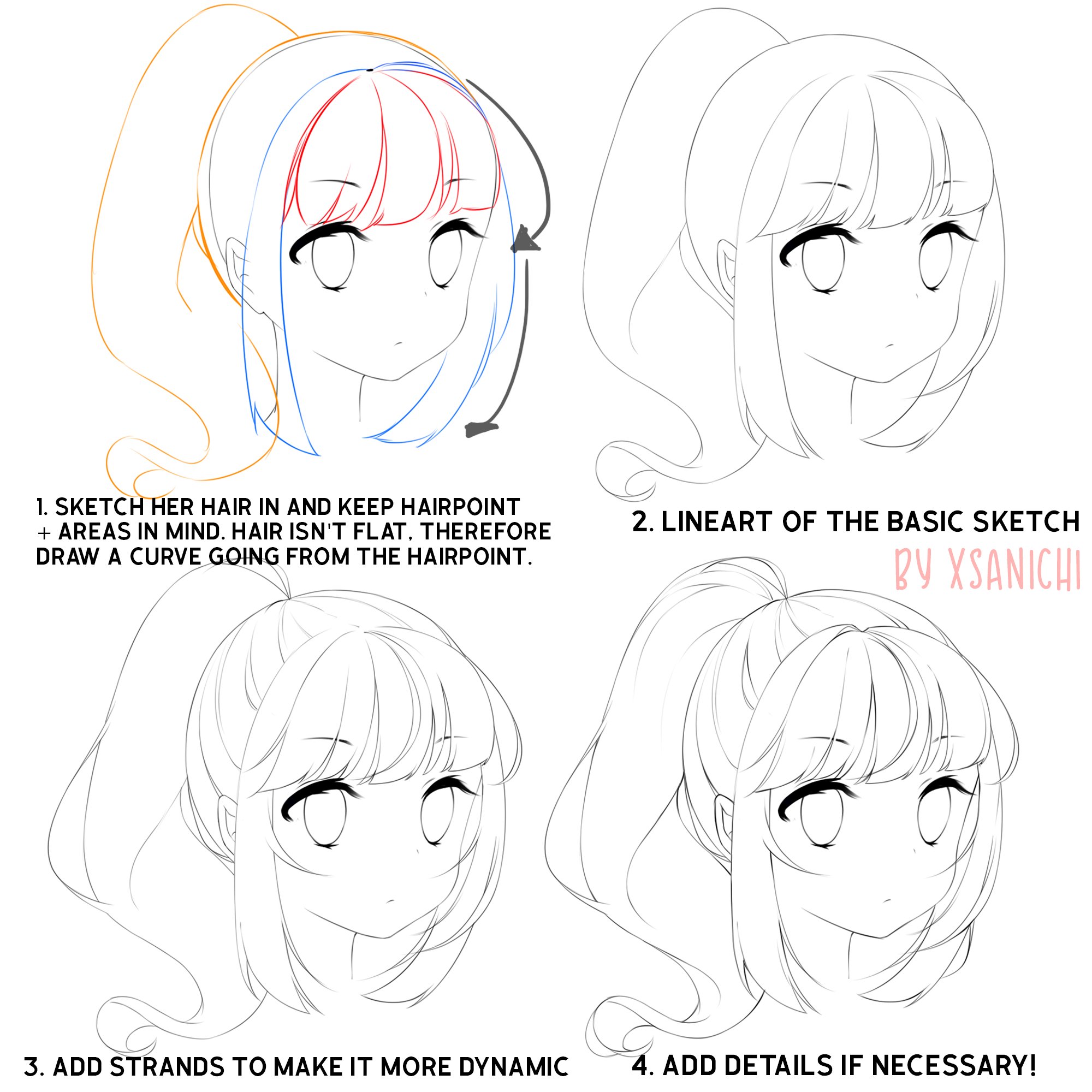 Magic Poser on X: With new long hairstyles coming soon to #MagicPoser, do  you know how to draw hair in motion? 💇‍♀️ @Kaisen_Tobiuo's tutorial shows  us how! 🎨 Follow us for more