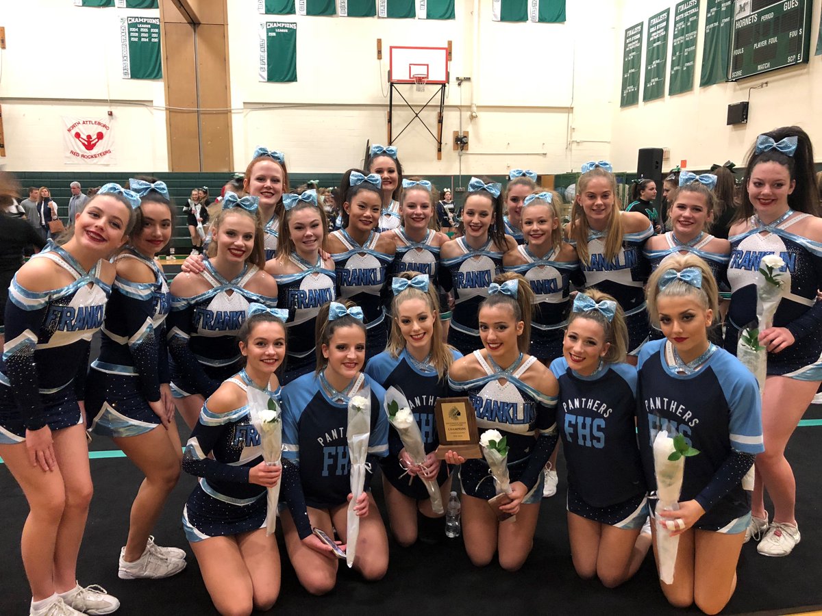 Hockomock League Champions!!  Congratulations FHS Varsity and JV Cheer Teams!!  On to Regionals!  #PantherPride