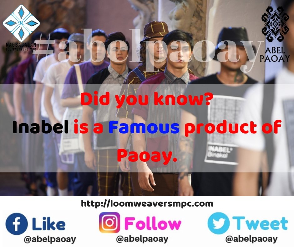 abelpaoay's tweet photo. You are not just here for the place.
You are here for the product: Inabel.
Known for being a sturdy textile, abel comes in different textures, designs, and usability. 
#abelpaoay
#abeliloco
#inabel 
#nlmpc1992 https://t.co/4XqjnQO0AO