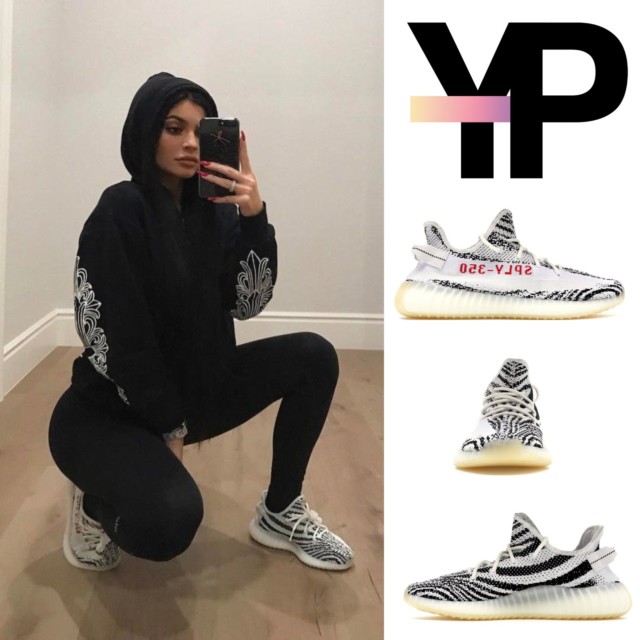 Yeezy zebra shop on feet girl