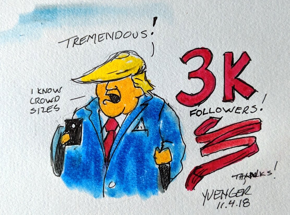 dailytrumptoon's tweet image. Twitter needs to catch up! #instagramfollowers #3k #threethousand #fans #thankyou