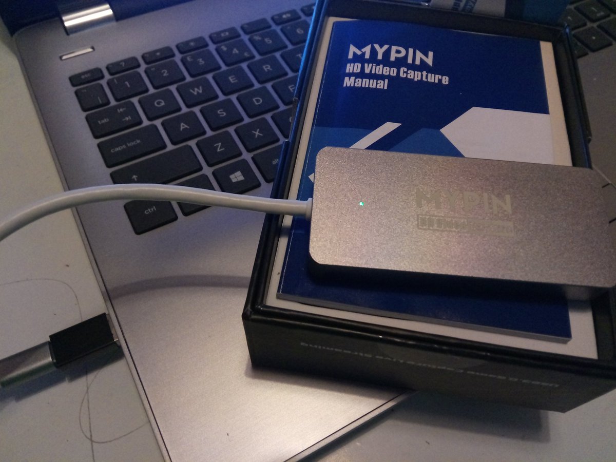 TVtechIRL's tweet photo. Can't resist a bargain. 50 quid video capture device. Just unboxed today. First thoughts are good. Windows 8 spotted it no problem. Powered via USB is a deal breaker.  Will update as I go. #mypin #livestreaming #newstech @NewsTech @AGPtek #mypin https://t.co/dsvvpagDJj