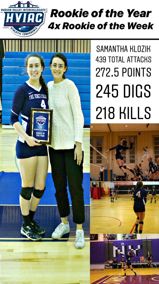 TKCAthletics's tweet photo. Congratulations to Samantha Klozik (@sam_klozik) for receiving the @HVIAC Rookie of the Year Award for Women’s Volleyball! 🏐🏐🏐#TKCVolleyball #LoveYourLions https://t.co/oPGhxTaidw