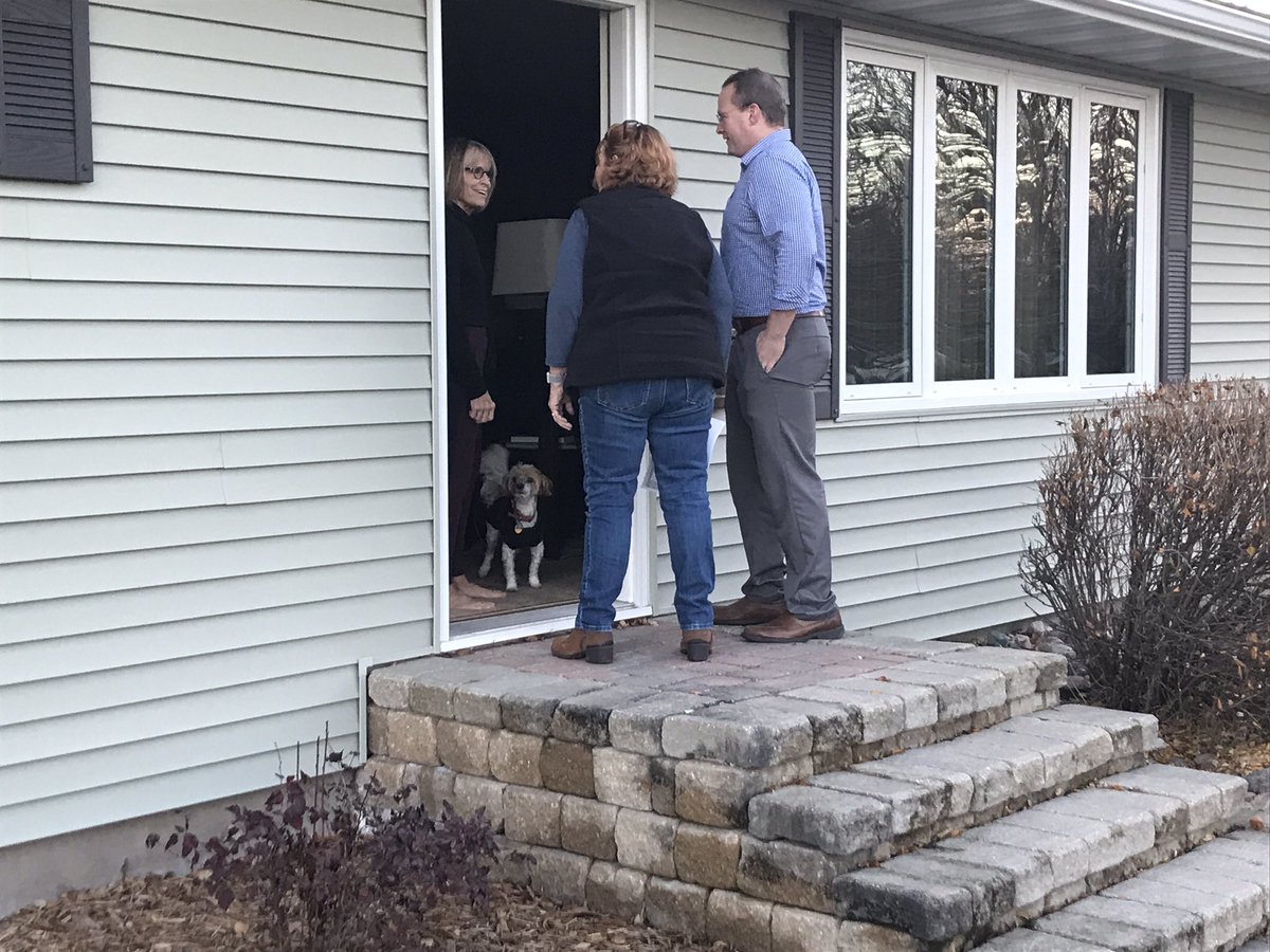 mac4northdakota's tweet photo. Made a quick stop in Hillsboro to knock on some doors and #GOTV2018 with @HeidiHeitkamp #BringItHomeHeidi https://t.co/ItvFdUNY90