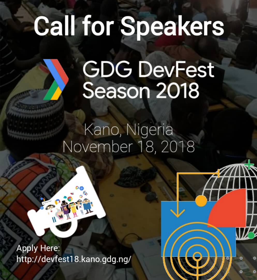 #DevFest18 kano
#Kano, Nigeria
#November 18,2018.

<a href="/gdgkano/">GDG Kano #DevfestKano2025</a> <a href="/ibro_zango/">#DevFestKano2025</a> 
<a href="/dscbuk/">GDG On Campus, Bayero University Kano</a> @Gezawa05 
<a href="/Enovatelab/">Enovate Lab</a> <a href="/codepyramidNG/">Code Pyramid Nigeria</a>