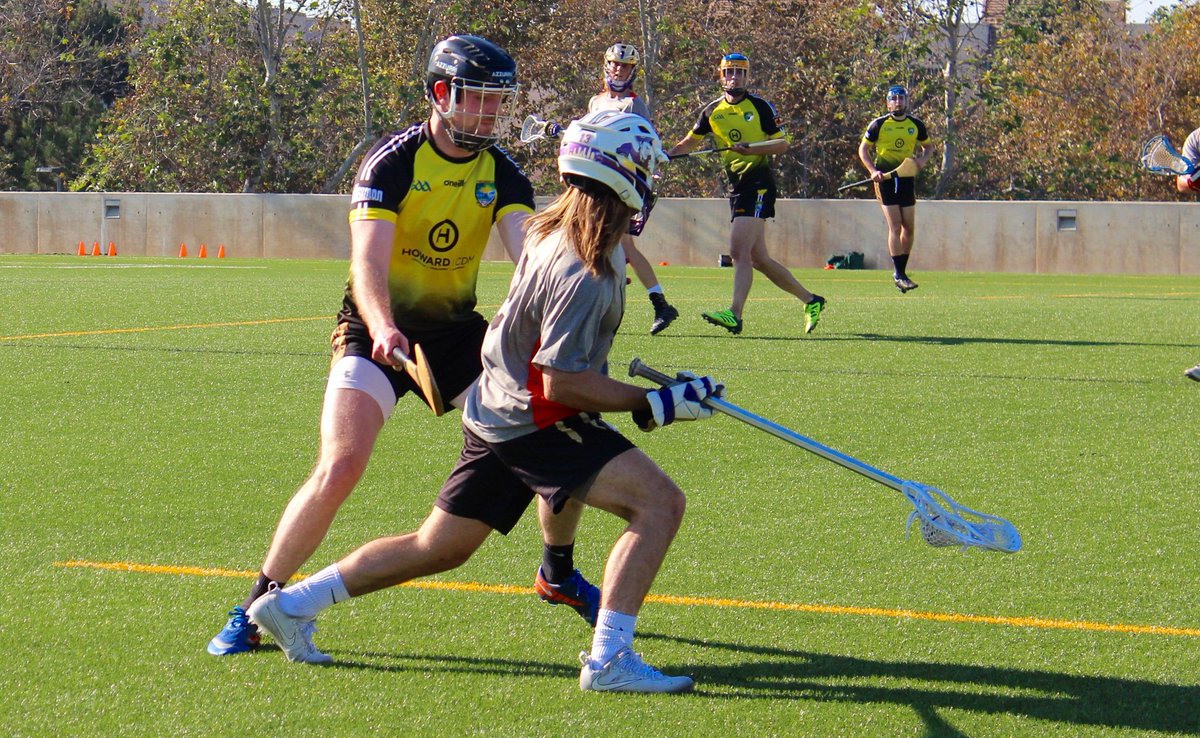 playhurling's tweet photo. North America's First Hurling vs. Lacrosse Match was a huge success as the two fastest field sports battled it out in a high energy, fast paced compromised rules match.

Looking forward to working with Team Eire &amp; @DarmstadtGAA roll out future #Hurlacrosse matches internationally https://t.co/FhUsxQiKhC