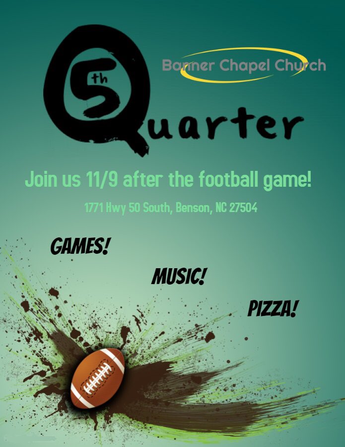 sjhsfca's tweet photo. SJHSFCA: 5th quarter at Banner Chapel Church after the football game THIS Friday night, be there! https://t.co/jSg9SZ4kVN