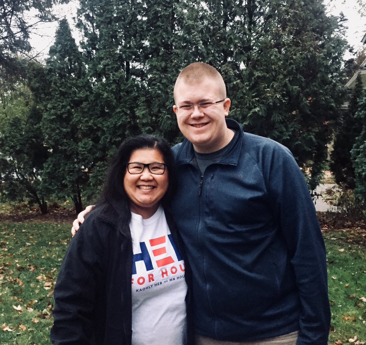 Her4House's tweet photo. I met this amazing 11th grader from Central Senior High School door knocking. Though he can’t vote for two more years he is extremely politically informed and engaged. He is our future. He is my hope. #SD64DFL https://t.co/X0puQYwLQA