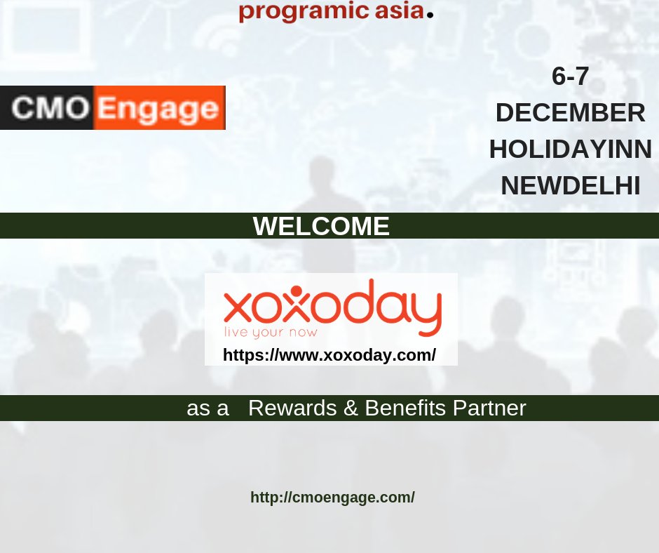 Programicasia1's tweet photo. Warm welcome to @thexoxoday as Rewards & Benefits Partner for our upcoming CMO Engage Summit.
Looking Forward!
#CMOENGAGE #ProgramicAsia #Marketing #Conference https://t.co/bnPWHSqi7E