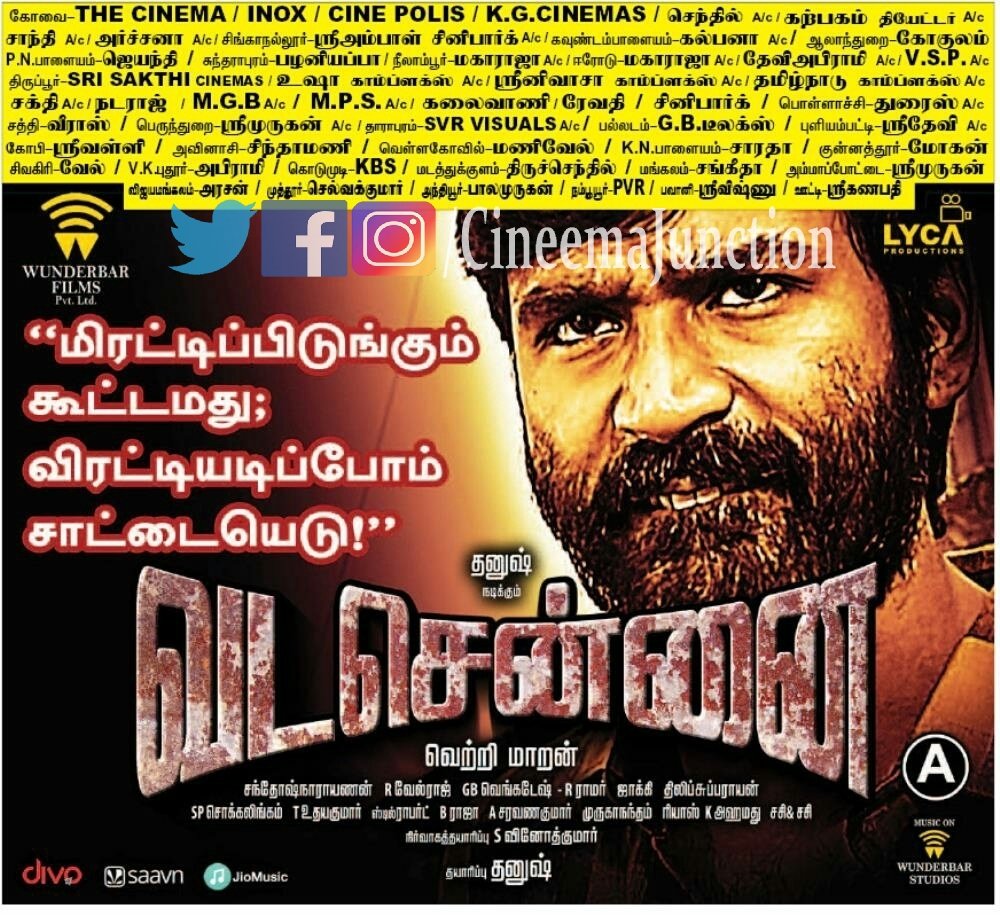 DhanushFc's tweet image. #VadaChennai Running Successfully!! #3rdweek 

Today Chennai  Coimbatore &amp;amp; Tiruppur, area Paper Ads! 

#VadaChennaiBlockBuster

@dhanushkraja @wunderbarfilms @VetriMaaran @LycaProductions @Music_Santhosh @vinod_offl @RIAZtheboss @divomovies @jacki_art