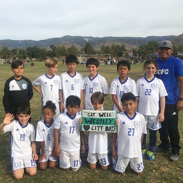 CulverCityFC's tweet photo. Culver City FC B2009Blue sending Salutations to a missing soldier from League Cup 2018! Get well soon Westley! #CSL #leaguecup #CCFC https://t.co/xsgIGXOwj3 https://t.co/7n69Bf7KRN