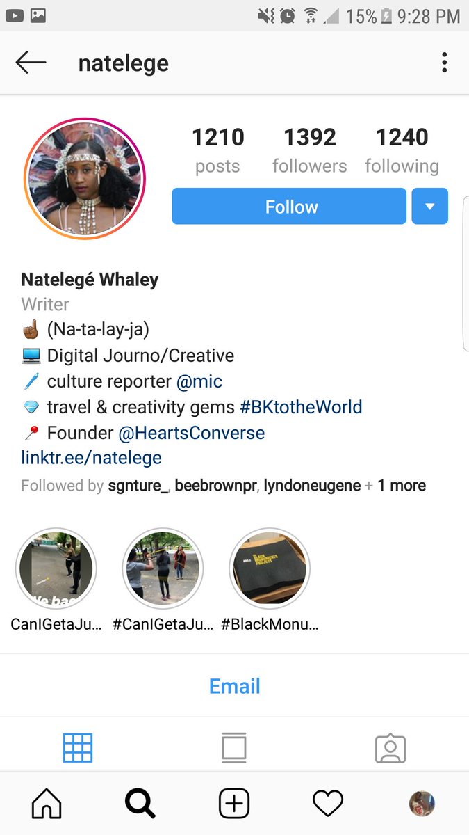 Natalege WhaleyIG: natelegeWriterDigital JournalistCulture reporter at MicFounder of HeartsConverse