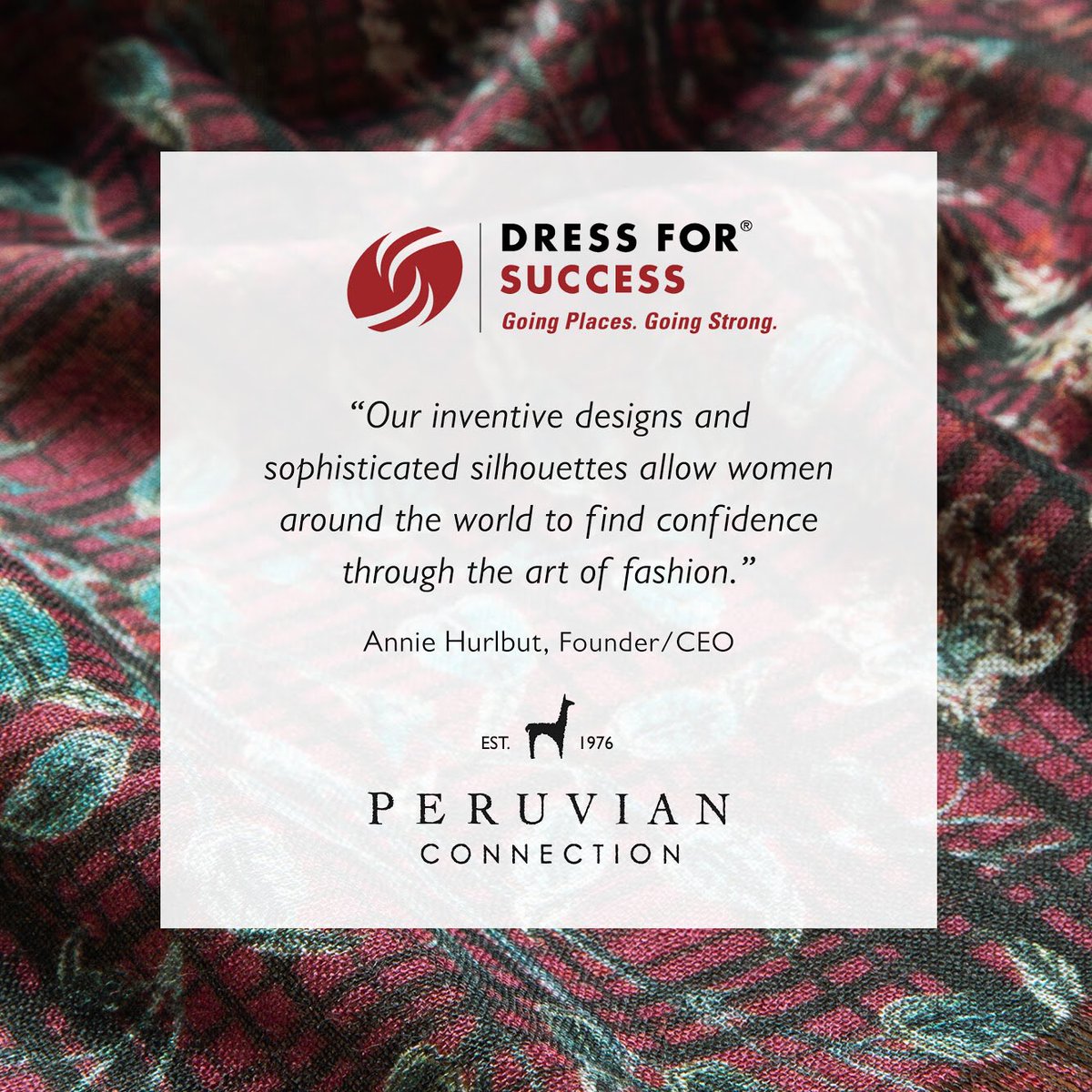 DFSOttawa's tweet photo. We're thrilled to announce a partnership between @peruconnection and @dressforsuccess. From now until November 10th, shop their collection to support our cause using code PCxDFS. #PeruvianConnection #DressForSuccess #PCGivesBack #PCxDFS #WomenEmpoweringWomen https://t.co/eBhXx6FSEd