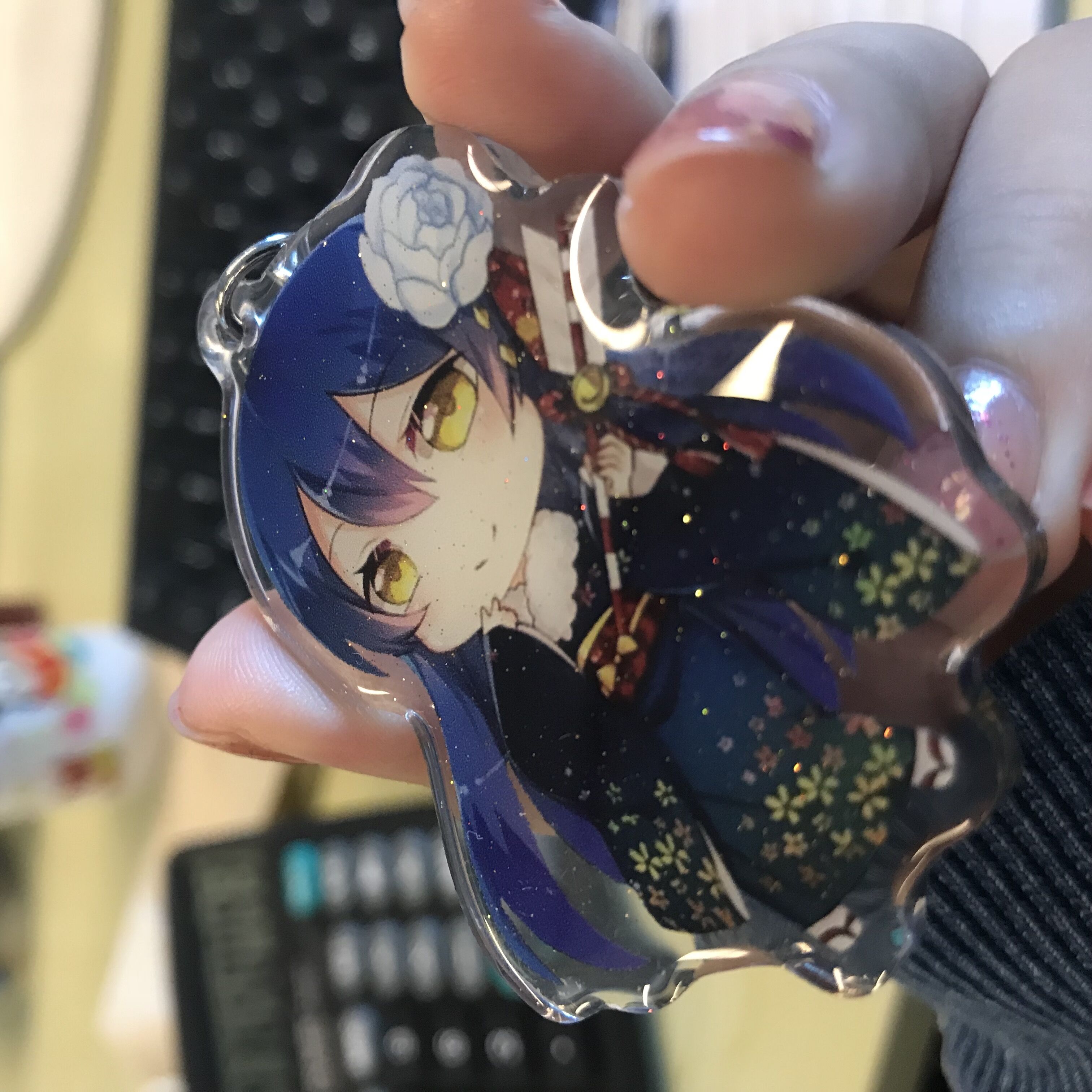 Glitter epoxy keychain sale