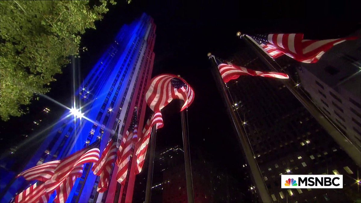 Msnbc 30 Rock Is Lit In Red White And Blue Sunday Night For Special Midterms Coverage Live On Msnbc