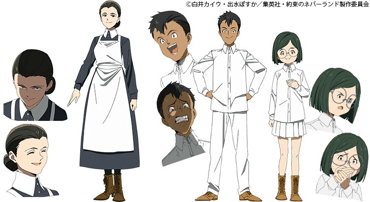 The Promised Neverland on X: Clean anime character designs of