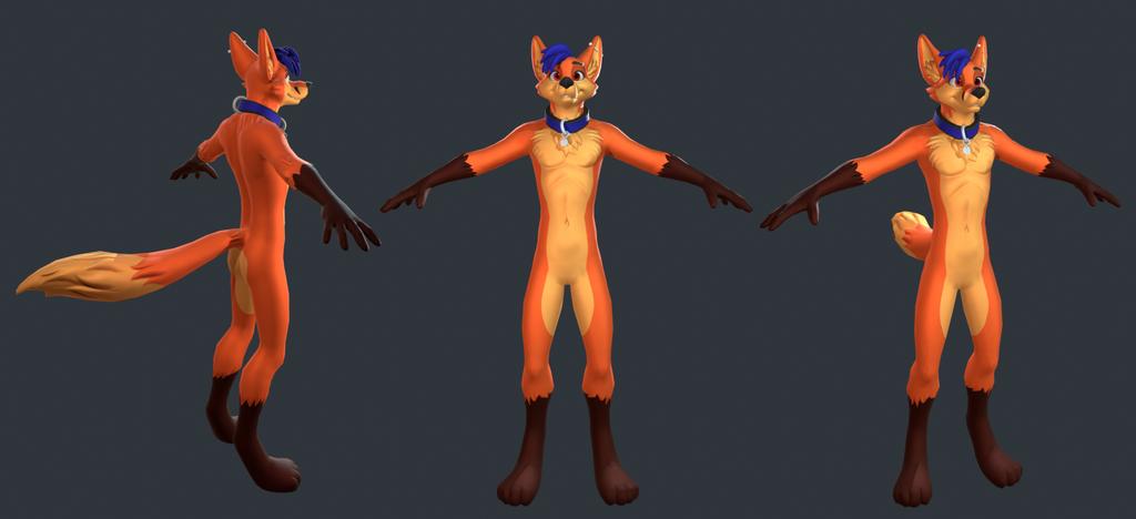 “Low poly model Commission for @WyattTheFox 
 #furry #3dmodel #3D #...