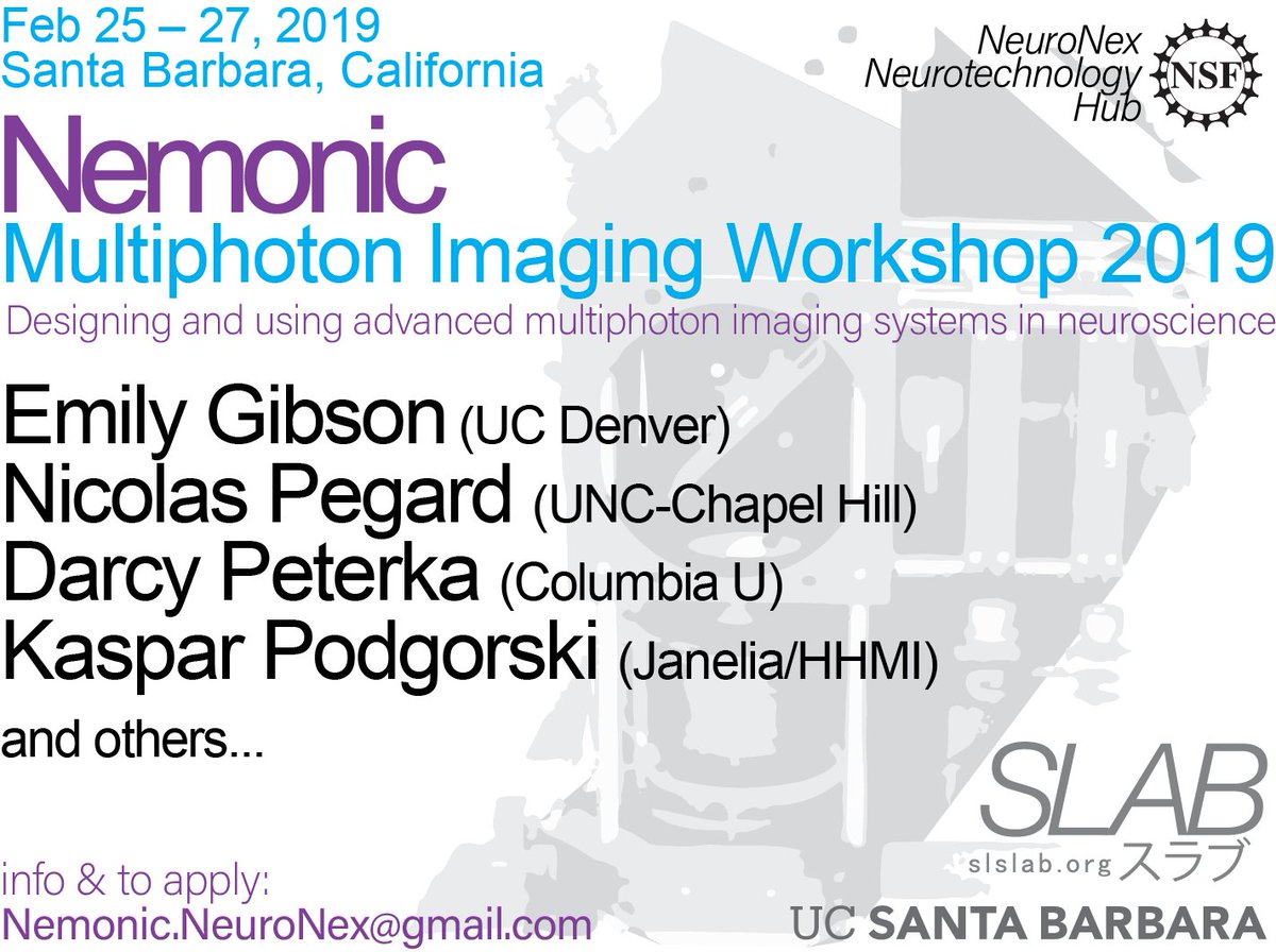 New workshop! For multiphoton (2p, 3p) calcium imaging and optogenetic stimulation. With a special emphasis on developing and using custom optical instrumentation for new neuroscience experiments, and/or challenging measurements. Learn, network, experiment.