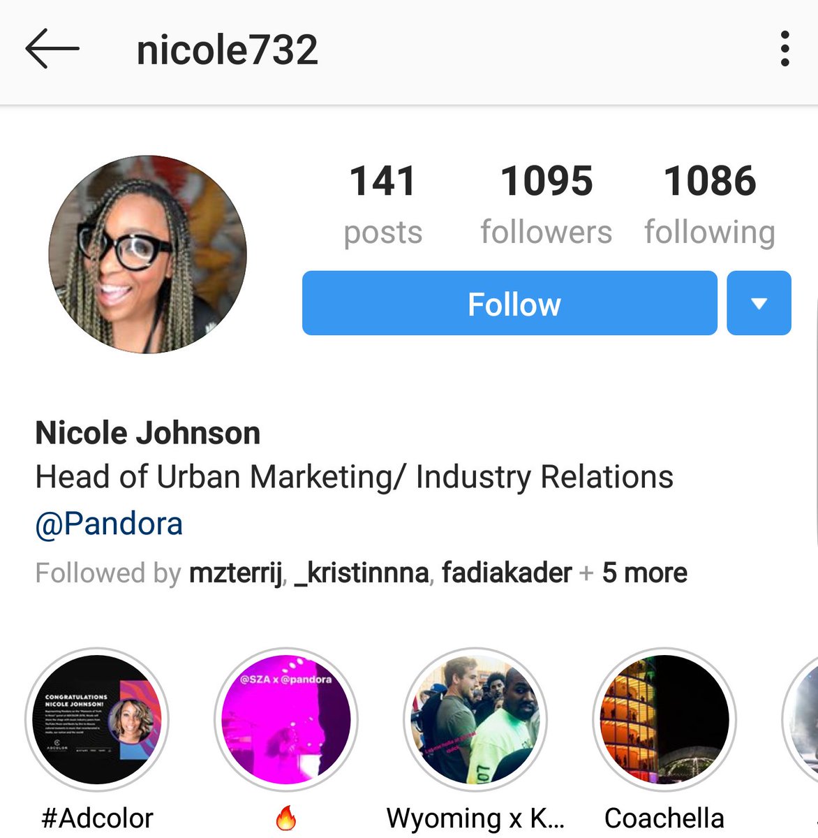 Nicole JohnsonIG: nicole732MarketingHead of Urban Marketing/Industry Relations at Pandora