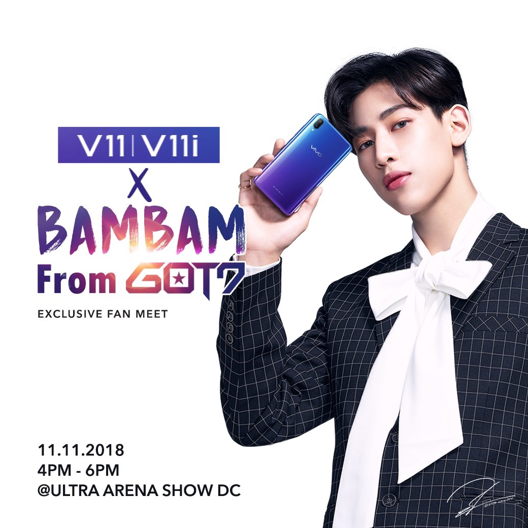 vivoThailand's tweet photo. วีโว่ชวนฟิน !!!
มาร่วมสนุกและฟินไปกับความน่ารักของแบมแบมด้วยการส่งคำถามมาใต้เมนชั่นนี้
5 คำถามที่โดนใจที่สุดจะส่งตรงถึงแบมแบมในวันงานแน่นอน 
แล้วเจอกันวันที่ 11 พฤศจิกายน นะครับ !
#VivoV11xBAMBAMGOT7 #LuckyFanWithVivoV11 https://t.co/nfsMhAqkP3