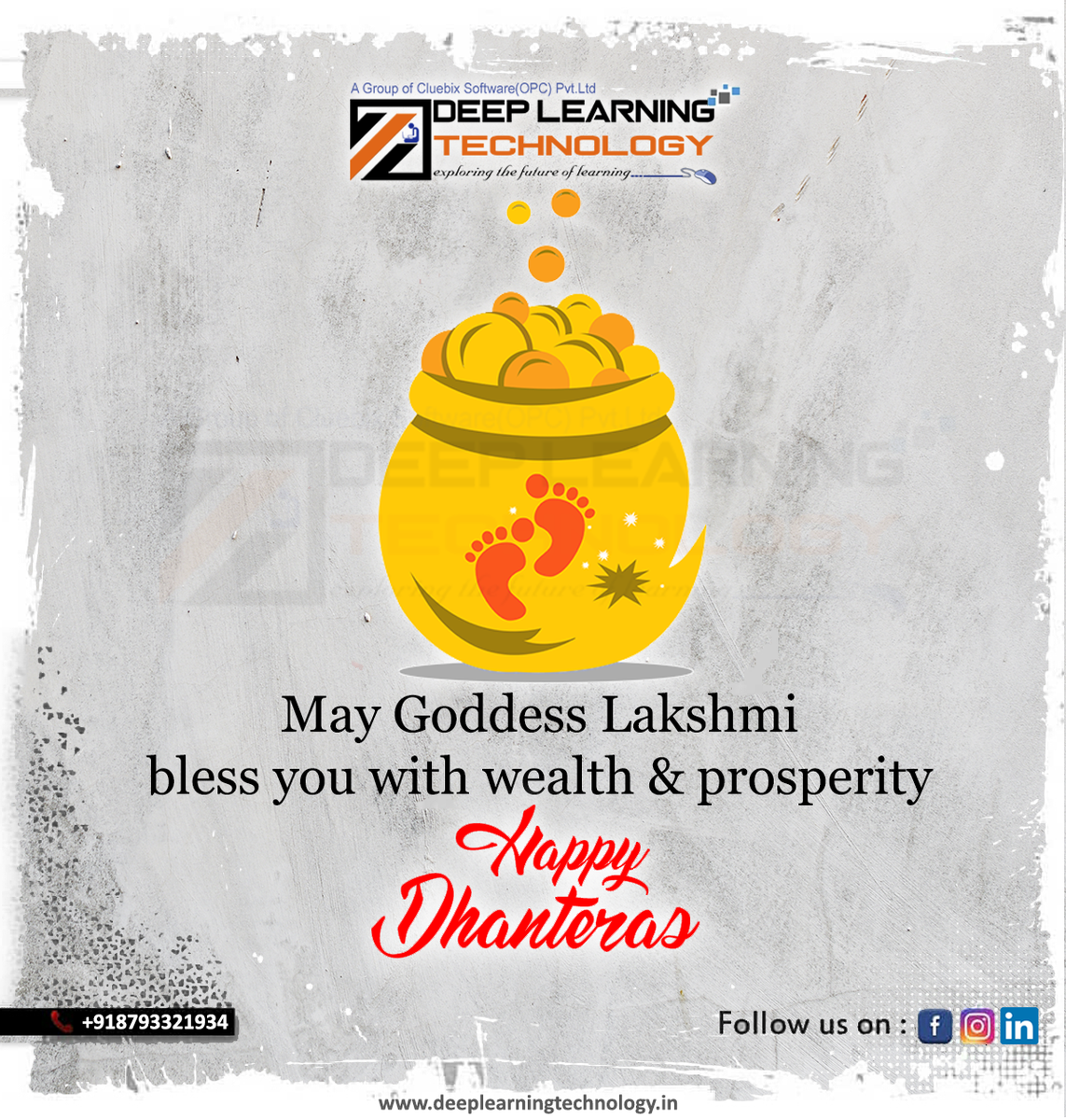 deeplearningtec's tweet image. #ShubhDhanteras
Wishing all Happiness, Health and Wealth to you.
- Deep Learning Technology, Nagpur