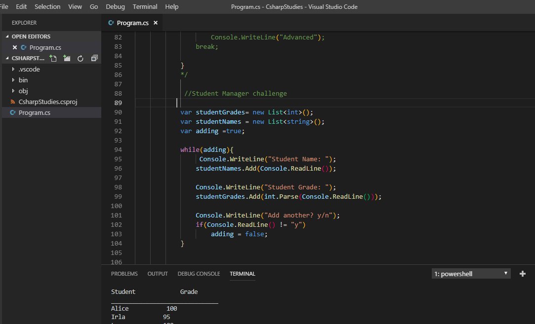 marcossilva_'s tweet image. &lt;Day 50&gt; This is the half-way point! Today's studies were about collections on C# #visualstudiocode #100DaysOfCode #LearningCsharp course on @lynda