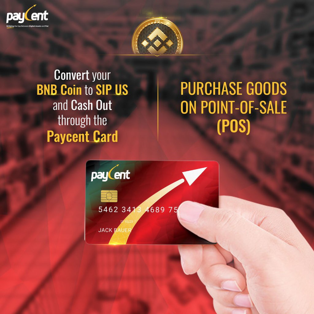 sumedhagoel's tweet photo. #useBNB #BNB @binance @cz_binance  Cash out BNB into ur local currency anywhere in the world via ATM or buy anything from Coffee to a Car via POS with the #PAYCENTCARD powered and functional worldwide! #PAYCENT #BNBxPAYCENT @PaycentGlobal https://t.co/H22hLFiX40