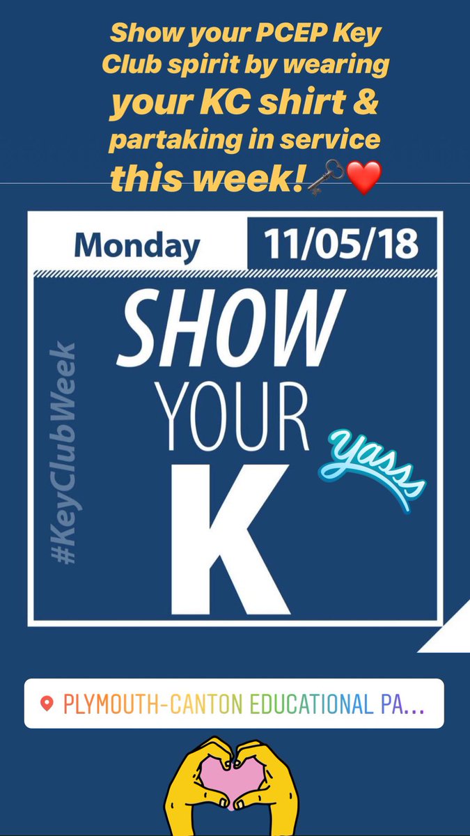 PCEPKeyClub's tweet image. Be sure to show your pride of being a  PCEP Key Clubber this week! Remember, WE ARE ONE🗝❤️