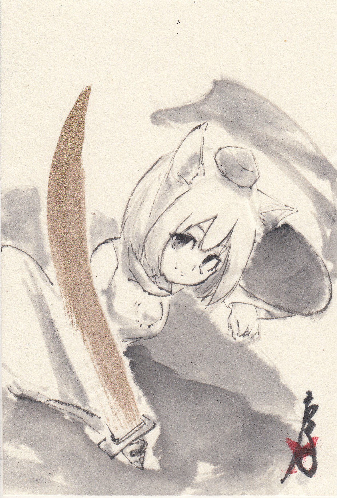 手描きイラスト オリジナル かっこいい かわいい ハオ 文武神覇王 男の子 色紙 通販 激安 文武神覇王