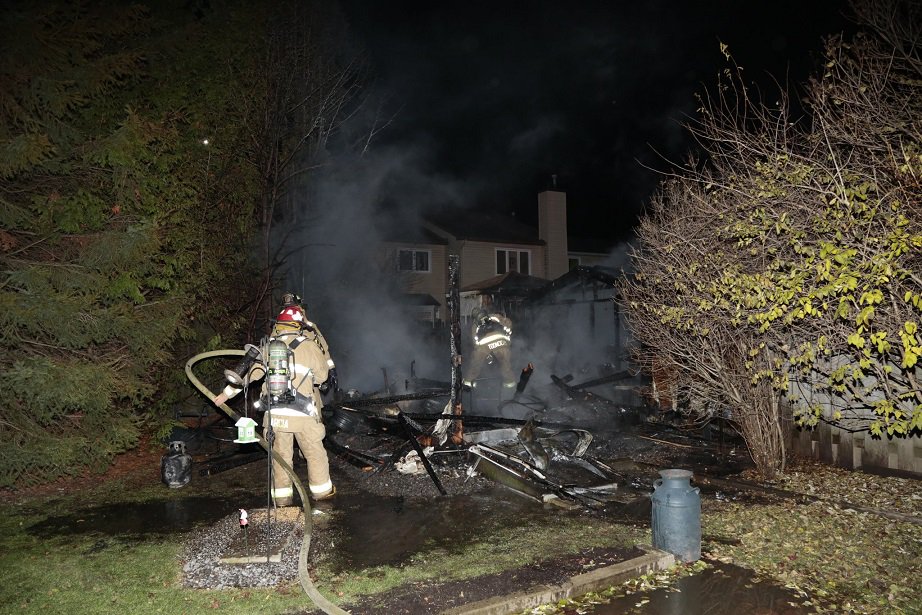 Three sheds and two vacant homes in Orleans were damaged in an overnight blaze. #ottnews   ottawamatters.com/local-news/ove… https://t.co/gyERVskE3g