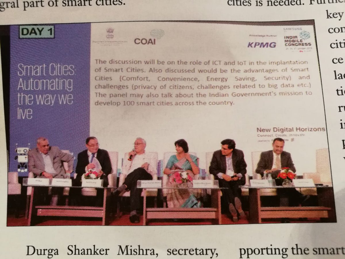 BhambhaniShubha's tweet photo. Part of panel discussions on Smart Cities #IMC2018 https://t.co/MI2UqECkrd