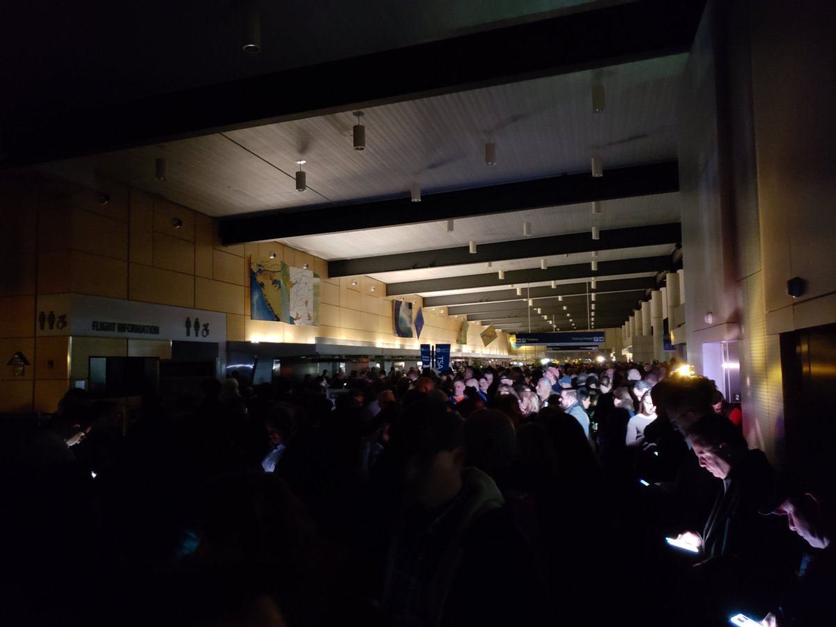 Chaos at <a href="/Bradley_Airport/">Bradley Intl Airport</a> with thousands of people in the dark and no public announcements.