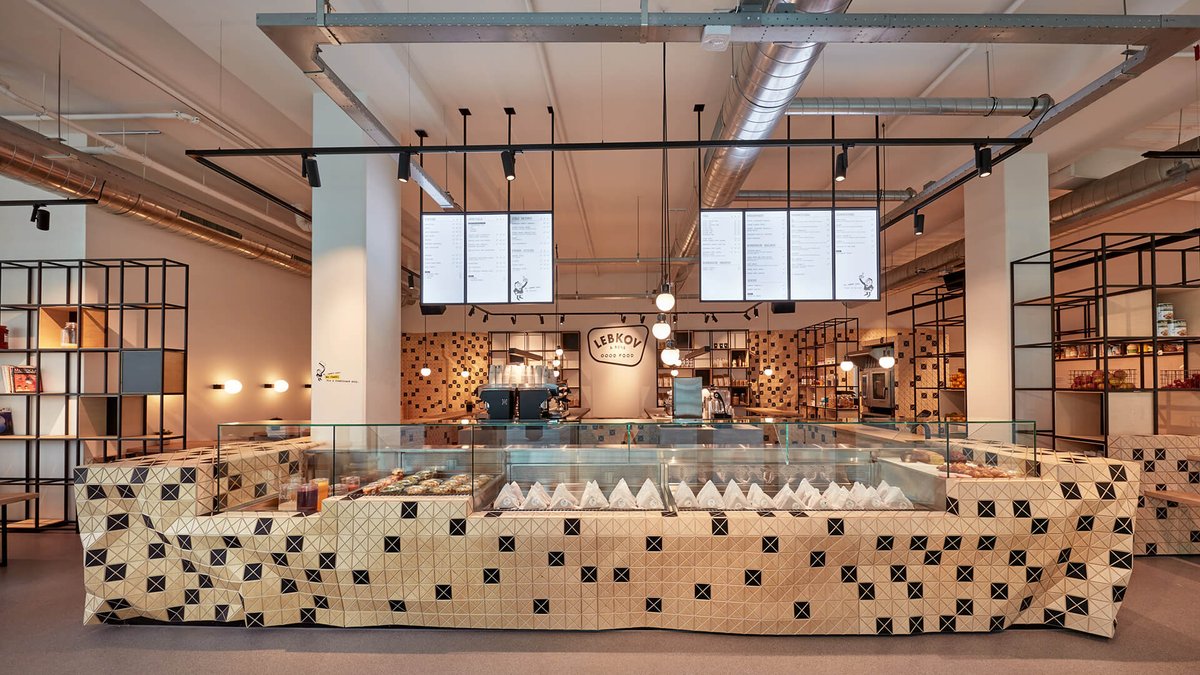Studio Akkerhuis creates a 3D optical illusion with wood: ow.ly/7mU030muSPj #cafe #amsterdam