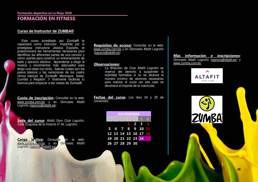 riojadeporte's tweet photo. #formacióndeportiva de @lariojaorg ¿Quieres hacerte instructor de zumba?
Cuso de instructor de zumba 
🗓️24 y 25 de noviembre
✍️ información e inscripciones:Gimnasio Altafit Logroño (logrono@altafit.es) y
https://t.co/YLVcnJaH3z. https://t.co/N9ayyT2Pag