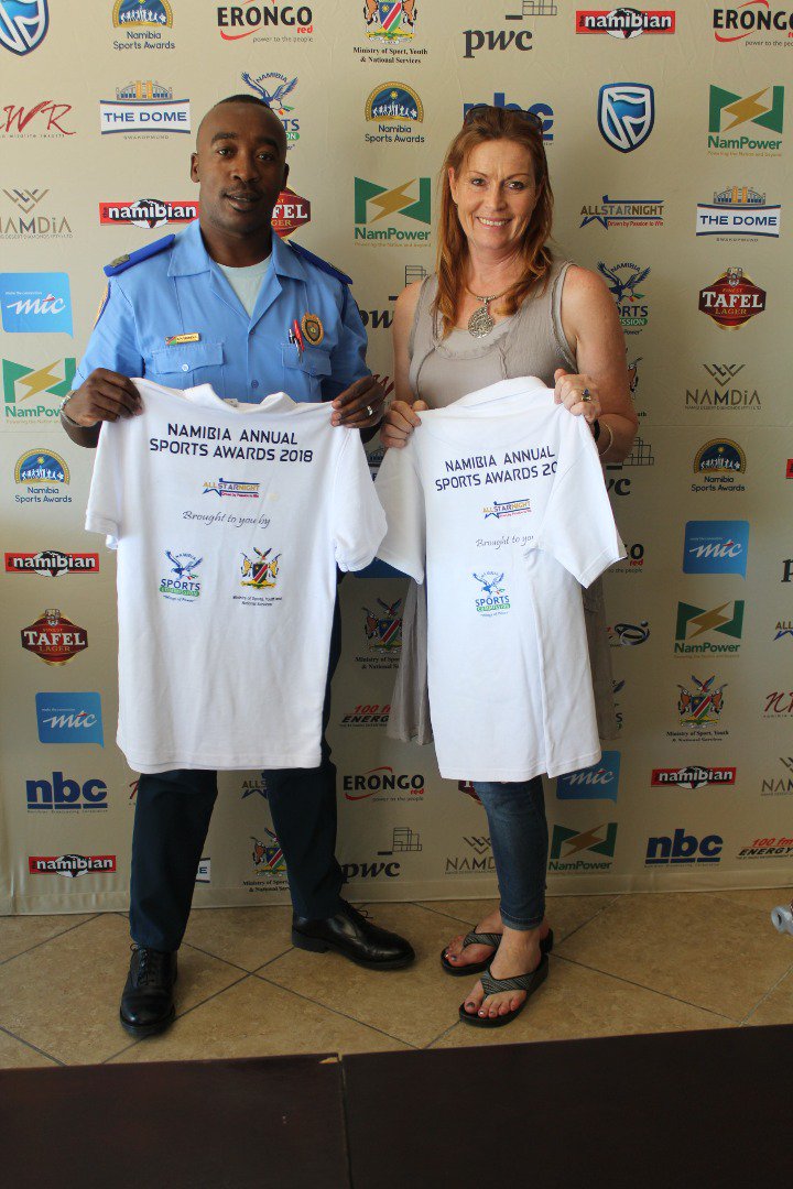 Congratulations to Chantel Kutz and @Triple______OG who both walk away with the Namibia Annual Sports Awards 2018 Golf Shirts!