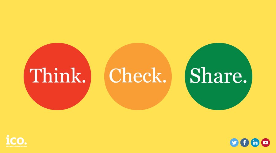 Think, Check, Share. We've got a set of workplace resources to remind people of some of the most common data mistakes we see. ow.ly/1DfD30mo2vS #earlybiz