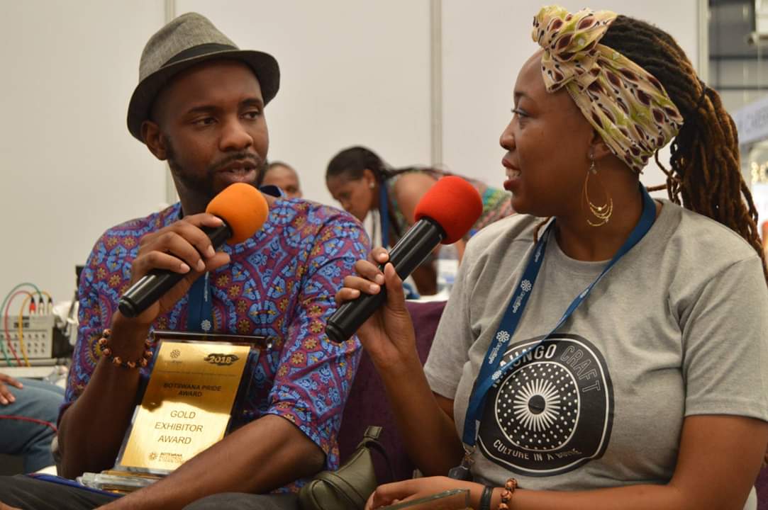 MaungoCraft's tweet photo. Thanks for the love @Gabz_FM @OfficialBrandBW. @Go_Botswana and @BotswanaFibre........ Winners of the BOFINNET SMME award, and the Botswana Pride award, Maungo Craft at the Global Expo Botswana 2018.
#GEB2018
#PowertoEngageYourWolrd https://t.co/hHmHrD2WTO https://t.co/DhKXzN4uLi