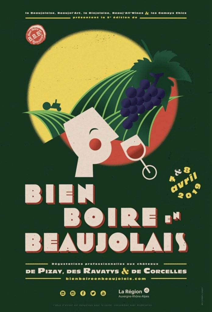 📣NOUVELLE AFFICHE Bien Boire en Beaujolais !
📌Chaque année, BBB c’est une nouvelle histoire, mais c’est aussi une nouvelle affiche !
☝🏻Et les vignerons &amp; vigneronnes de BBB sont hyper fiers de dévoiler l’affiche de la 8e édition !
BBB2019 🔜 7 &amp; 8 avril 2019