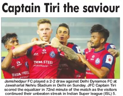 JamshedpurFC's tweet photo. #MediaWatch - 📰 | The media set forth its view on our encounter against @DelhiDynamos last night... 👇

#JamKeKhelo #DELJAM https://t.co/cgYIlP2eko