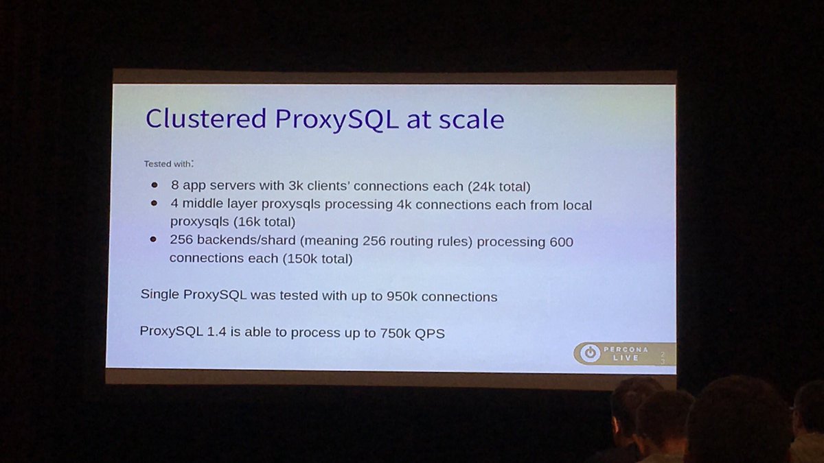 dimitrik_fr's tweet image. Cool numbers about #ProxySQL — getting fun on @rene_cannao tutorial at #PerconaLiveEurope