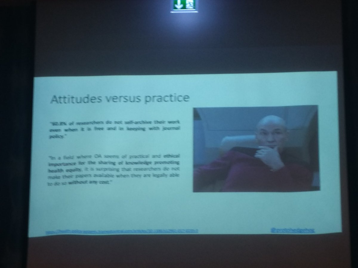 karmecon's tweet photo. "60.8% of researchers don't archive their data even when it's free and supported by journals" @Protohedgehog #BFSCon #BFSCon18 #SadStatistics https://t.co/n0jcunRBR3