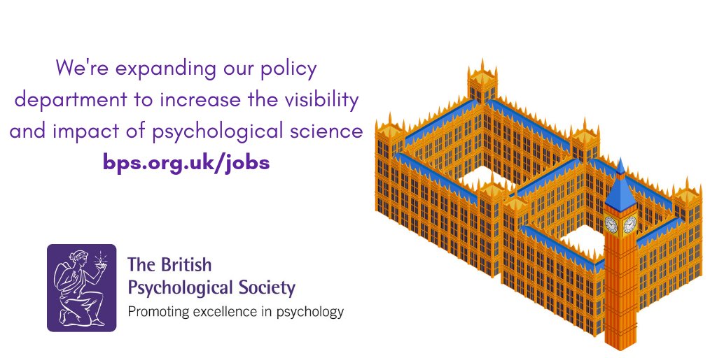 We're looking for five people who are passionate about making positive change through the application of psychological science to public policy - find out more and apply to join our expanded policy team at bps.org.uk/jobs
