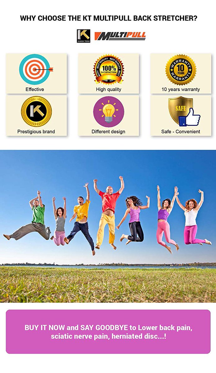 Tractiondevice's tweet image. Not just advertising - it's the truth! Most users are satisfied with this KT Multipull low back pain stretcher machine. Distinctive design and outstanding quality. 

NOW - amazon.com/KT-Multipull-K…

#health #fitness #backpain #tractiondevice #stretcherdevice