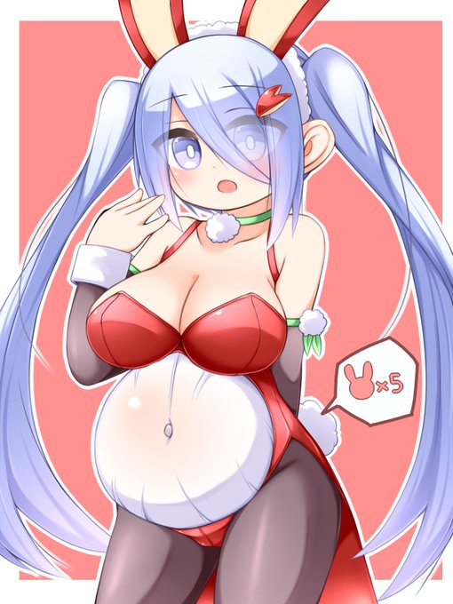 いいりんごの日。りんごバニーでおなかもりんごの様に。 