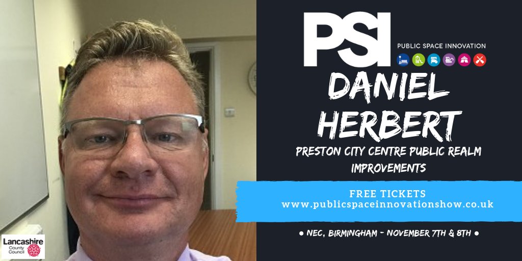 PSI_show's tweet photo. Head over to the Theatre 11 by 1.15pm to attend Daniel Herbert (@LancasterCC) seminar "Preston City Centre Public Realm Improvements." | #PSIshow https://t.co/5UMgklVZTF