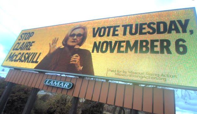 MORisingAction's tweet image. Check out our billboards across Missouri! 
Stop Claire McCaskil. Vote @HawleyMO tomorrow! #MOSen