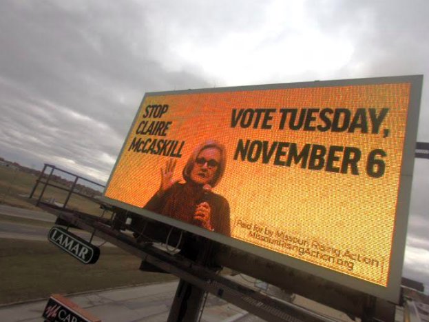 MORisingAction's tweet image. Check out our billboards across Missouri! 
Stop Claire McCaskil. Vote @HawleyMO tomorrow! #MOSen