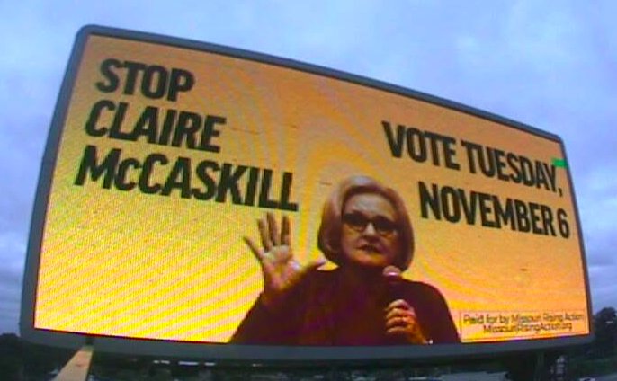 MORisingAction's tweet image. Check out our billboards across Missouri! 
Stop Claire McCaskil. Vote @HawleyMO tomorrow! #MOSen